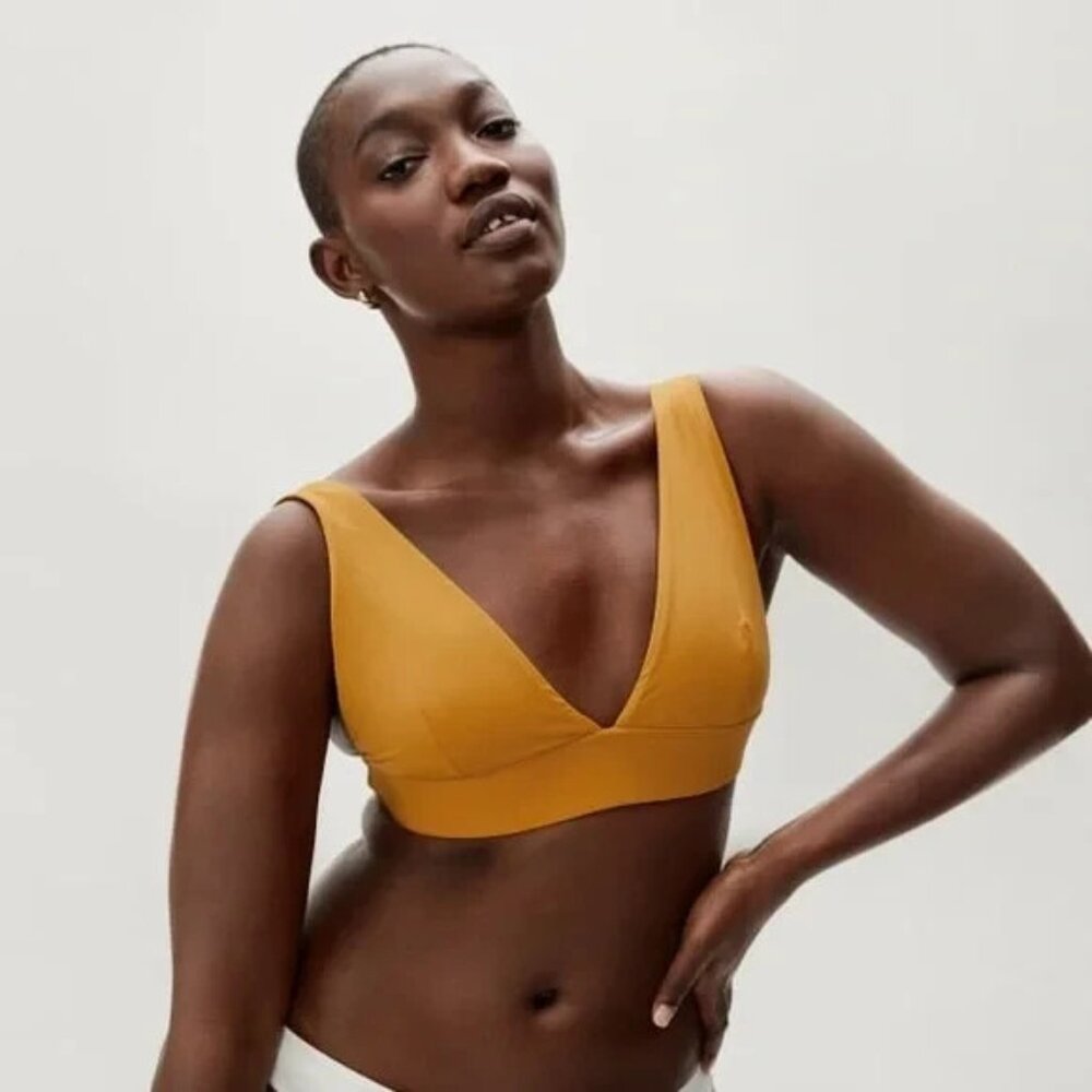 Everlane The Triangle Bikini Swim Top Mustard Yellow Medium